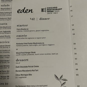 Eden - CRW menu - New American Near Me - Chicago, Illinois Eden - CRW menu - New American Near Me - Chicago, Illinois