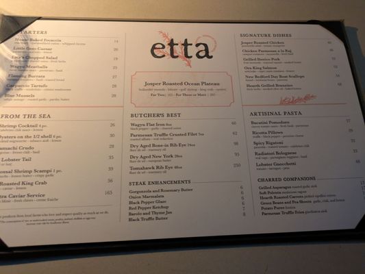 Menu photo 7 etta Scottsdale, AZ