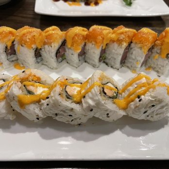 Sushi Haya - Spicy Lady Salmon Tiger Eye Roll - Sushi Bars Near Me - Spring, Texas Sushi Haya - Spicy Lady Salmon Tiger Eye Roll - Sushi Bars Near Me - Spring, Texas