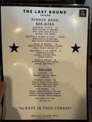 Menu photo 4 The Last Round Tavern San Jose, CA