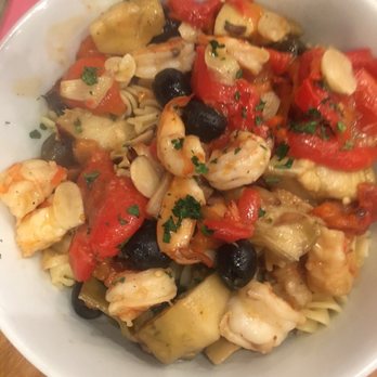 Angelina's - Special of the Day: Artichokes, Shrimp, Tomatoes, Olives, Fusilli Pasta - Pizza Near Me - Lynbrook, New York Angelina's - Special of the Day: Artichokes, Shrimp, Tomatoes, Olives, Fusilli Pasta - Pizza Near Me - Lynbrook, New York
