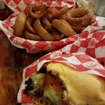 Lil Woody's - The veggie veggie burger (black bean burger) and order of onion rings. - Burgers Near Me - Seattle, Washington Lil Woody's - The veggie veggie burger (black bean burger) and order of onion rings. - Burgers Near Me - Seattle, Washington