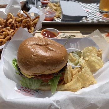 Nighthawk's Kitchen - Burger with chips - Burgers Near Me - Freeport, Maine Nighthawk's Kitchen - Burger with chips - Burgers Near Me - Freeport, Maine
