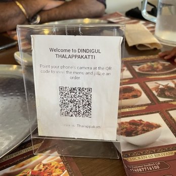 Dindigul Thalappakatti Restaurant - Menu QR code - Indian Near Me - Milpitas, California Dindigul Thalappakatti Restaurant - Menu QR code - Indian Near Me - Milpitas, California