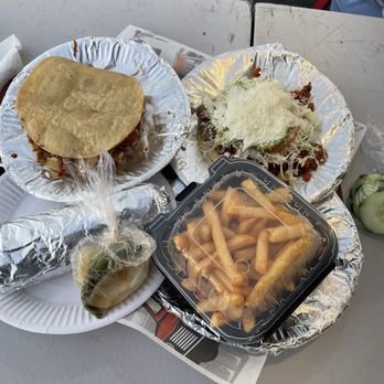 Leo’s Tacos - Vampiro, small order of fries, burrito & tostada - Tacos Near Me - Long Beach, California Leo’s Tacos - Vampiro, small order of fries, burrito & tostada - Tacos Near Me - Long Beach, California