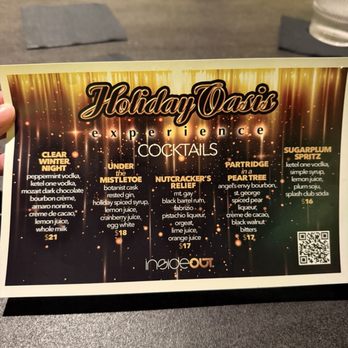 insideOUT - Holiday menu - Lounges Near Me - San Diego, California