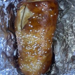 Stoltzfus Homemade Pretzel Log - Scrapple egg and cheese on pretzel