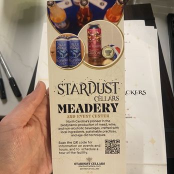 Stardust Cellars - Info pamphlet - Wine Tasting Room Near Me - Mooresville, North Carolina