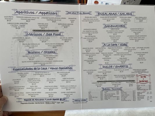 Menu photo 4 La Cubana Glendale, CA