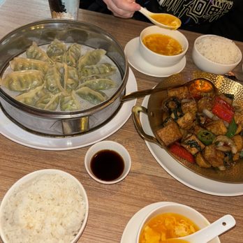 China Wok - 7. Vegetables Dumpling 2. Basil Tofu 3. Egg Drop Soup - Chinese Near Me - Chicago, Illinois China Wok - 7. Vegetables Dumpling 2. Basil Tofu 3. Egg Drop Soup - Chinese Near Me - Chicago, Illinois