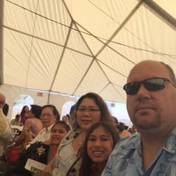St Mary Magdalene Catholic Church - Waiting for Mass to start...it's a tent revival.