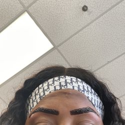 After she threaded she put this medium brown tint over my eyebrows