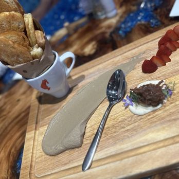 The Spott - Duck live mousse... so delicious. Confit onions, delicious buttery crostini - New American Near Me - New Smyrna Beach, Florida The Spott - Duck live mousse... so delicious. Confit onions, delicious buttery crostini - New American Near Me - New Smyrna Beach, Florida