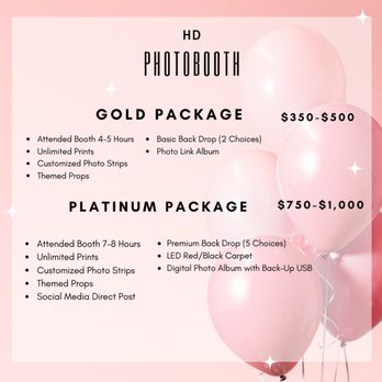 HD Photobooth - Package deals we offer for anyone is interested in throwing a party . We will work with you till the end . - Photo Booth Rentals Near Me