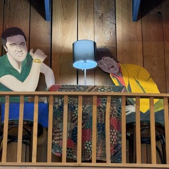 Corky's BBQ - Elvis and Little Richard watching you eat some Bbq - Barbeque Near Me - Cordova, Tennessee