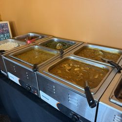 The Spiice Route - Lunch Buffet: Veggie pakora, Chole Daal, rice, Makhani, Dessi Curry