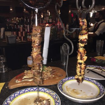 Cafe Sevilla - Carne Brocheta - Flame Grilled Skewer and Pollo Brocheta - Flame Grilled Skewer - Spanish Near Me - Costa Mesa, California