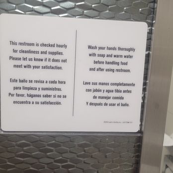 Jack in the Box - Their sign regarding the rest rooms - Fast Food Near Me - Phoenix, Arizona