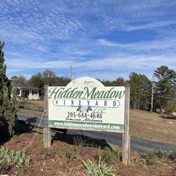 sign for hidden meadow vineyard