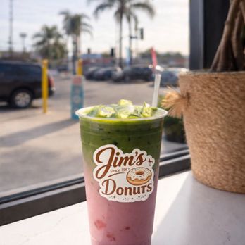 Jim's Donuts & Ice Cream - Refreshing strawberry matcha drink made with real ingredients. Fresh, smooth, and perfect for any day at Jim's Donuts! - Bakeries Near Me - Pacoima, California Jim's Donuts & Ice Cream - Refreshing strawberry matcha drink made with real ingredients. Fresh, smooth, and perfect for any day at Jim's Donuts! - Bakeries Near Me - Pacoima, California