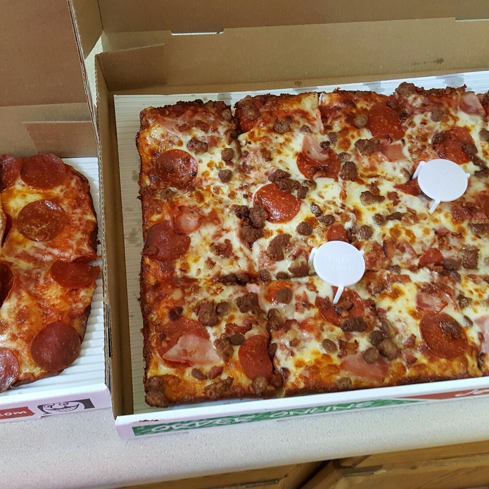 Jet's Pizza - Gluten free (only one size) on left, XL deep dish on right. - Pizza Near Me - Saline, Michigan Jet's Pizza - Gluten free (only one size) on left, XL deep dish on right. - Pizza Near Me - Saline, Michigan