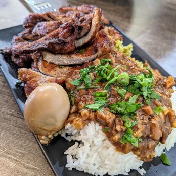 Flaming Ox - Yummy Minced Pork Belly on top of rice. Pork chop too. - Taiwanese Near Me - San Jose, California Flaming Ox - Yummy Minced Pork Belly on top of rice. Pork chop too. - Taiwanese Near Me - San Jose, California