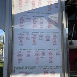 Taqueria El Buen Gusto - Menu