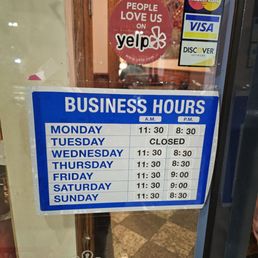 Hours as of February 2025