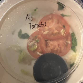 Flower Child - When they write "No tomato" but give you tomato. - Salad Near Me - Charlotte, North Carolina