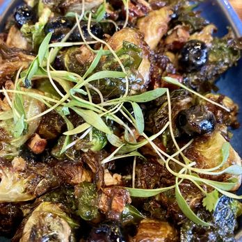 Schooners Monterey - Crispy Brussel Sprouts, Blueberries, Pecans - Seafood Near Me - Monterey, California Schooners Monterey - Crispy Brussel Sprouts, Blueberries, Pecans - Seafood Near Me - Monterey, California