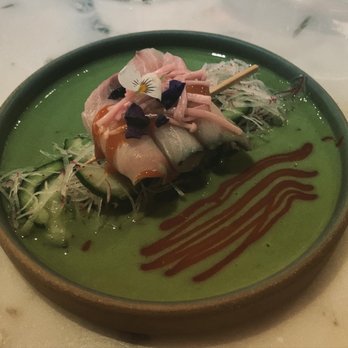 Kochi - Yellowtail mul-hwe. The tiger milk sauce is amaze balls. - Korean Near Me - New York, New York Kochi - Yellowtail mul-hwe. The tiger milk sauce is amaze balls. - Korean Near Me - New York, New York