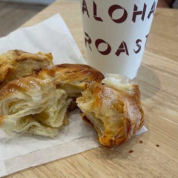 Aloha Roastery - excellent espresso coffee. They also had delicious baked goods - kouign amann and cinnamon honey scone - Bakeries Near Me - Kapaa, Hawaii