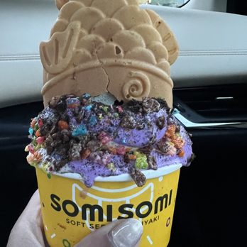 Somisomi - Salted caramel and ube blend with Nutella taiyaki - Desserts Near Me - Cupertino, California Somisomi - Salted caramel and ube blend with Nutella taiyaki - Desserts Near Me - Cupertino, California