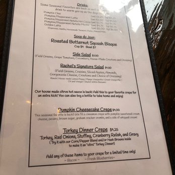 Rachel's Cafe & Creperie - Menu for today - Creperies Near Me - Lancaster, Pennsylvania