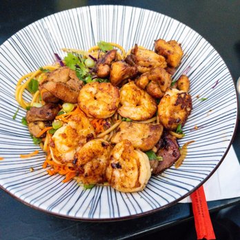 Mirin Fusion Kitchen - Stir-Fried Noodles with chicken and shrimp - Asian Fusion Near Me - Augusta, Georgia Mirin Fusion Kitchen - Stir-Fried Noodles with chicken and shrimp - Asian Fusion Near Me - Augusta, Georgia