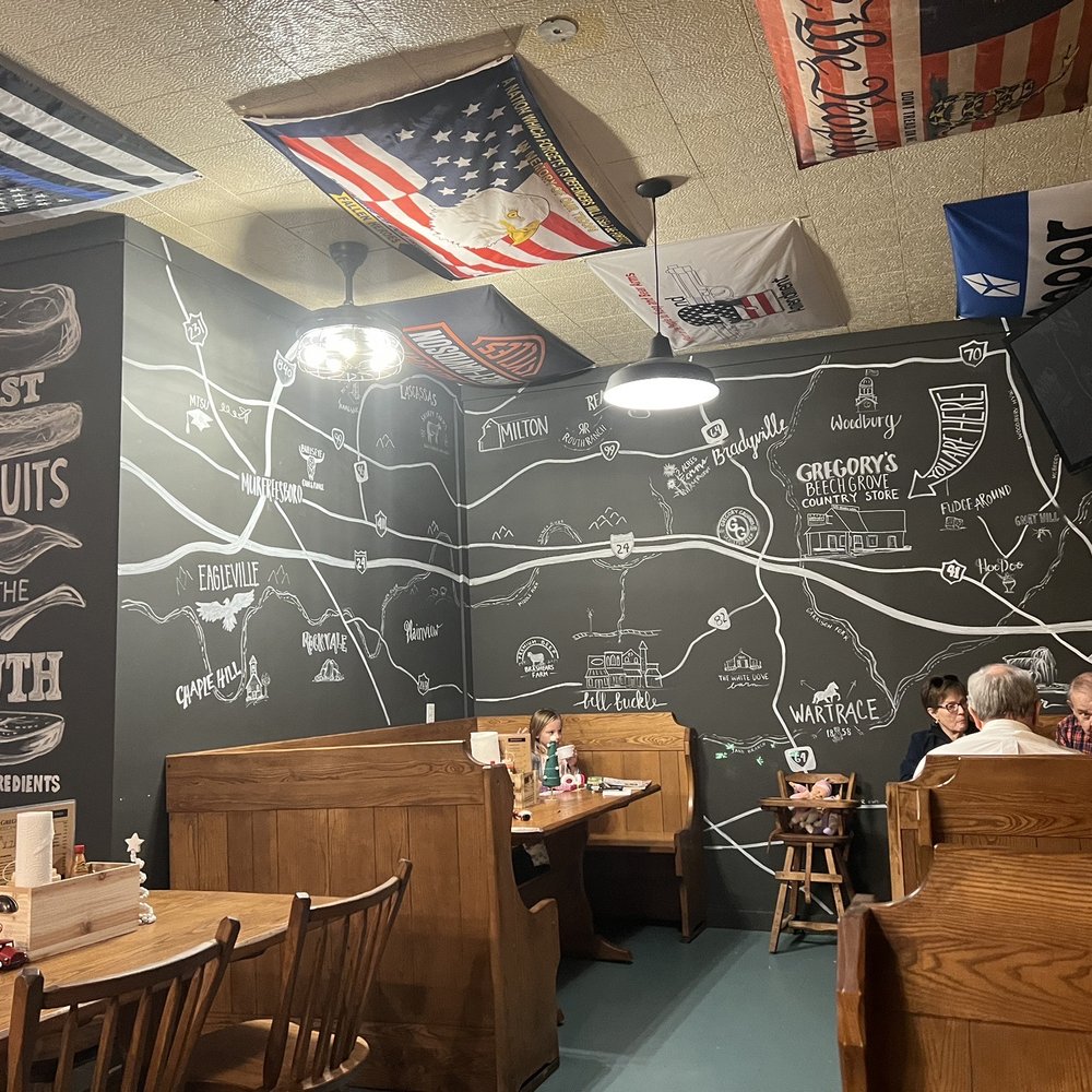 Beechgrove Country Store - Awesome chalk map - Salad Near Me - Beechgrove, Tennessee