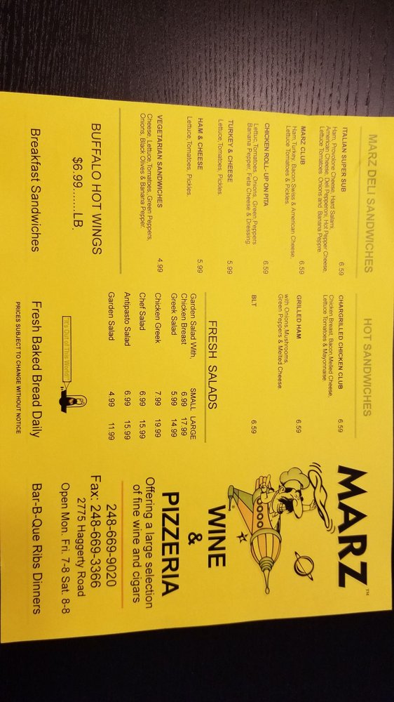 Marz Deli & Pizzeria Inc