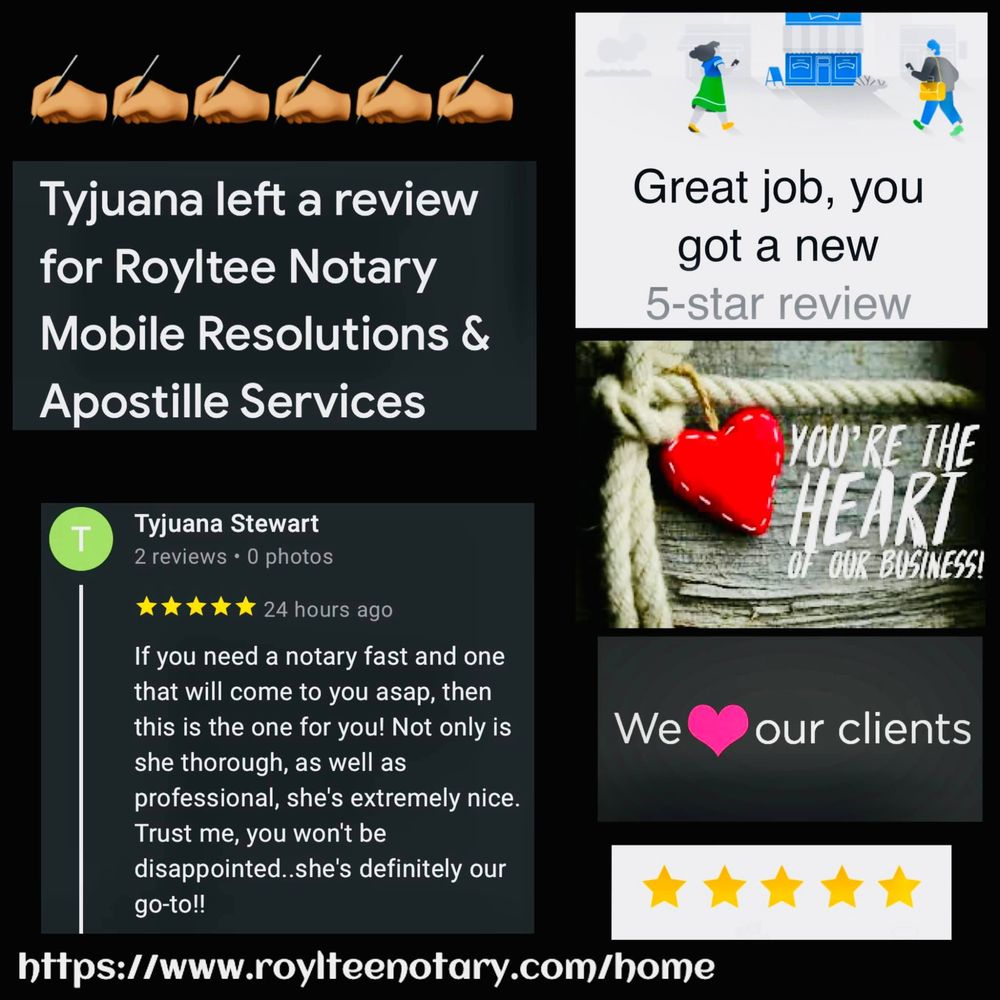ROYLTEE NOTARY MOBILE RESOLUTIONS & APOSTILLE SERVICES Request a