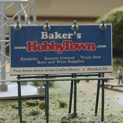 HobbyTown - Fun "billboard" in the train track.
