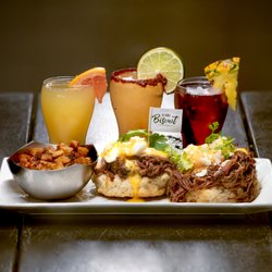 Alamo Biscuit Company & Panaderia - Delicious Pulled Pork Benedict Biscuit with our flavorful margarita slider.
