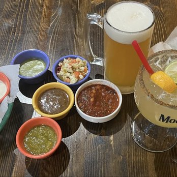 El Balcon Taqueria - Hazy ipa, margarita with tajin, salsas, chips and limes. - Mexican Near Me - Fair Oaks, California