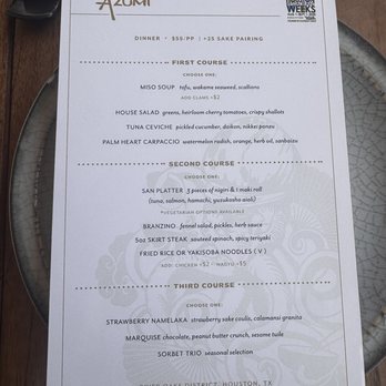 Azumi - HRW menu - Sushi Bars Near Me - Houston, Texas Azumi - HRW menu - Sushi Bars Near Me - Houston, Texas