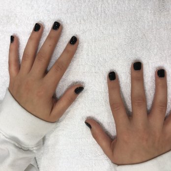 Sensation Nail Spa - Nails painted black - Nail Salons Near Me - Rolling Hills Estates, California Sensation Nail Spa - Nails painted black - Nail Salons Near Me - Rolling Hills Estates, California