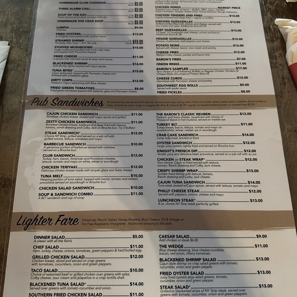 Baron's Pub - Menu - American Near Me - Suffolk, Virginia Baron's Pub - Menu - American Near Me - Suffolk, Virginia