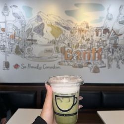 Second Cup - Strawberry rose foam matcha latte