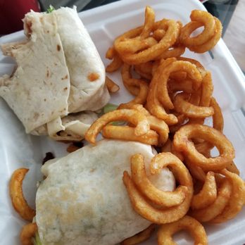 Little Italy Pizzeria - Soo good chicken ceasar wrap with curly fries and a sods $7 lunch special - Pizza Near Me - Glenside, Pennsylvania
