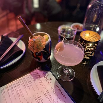 The Parlor - Dim Sum & Cantonese BBQ - Butler Street Dynasty Highball (left) Elixir of Life aka lychee martini (right) - Dim Sum Near Me - Pittsburgh, Pennsylvania