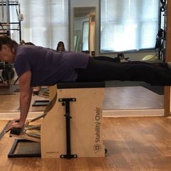 Your Body Works - My client, Linda demonstrates great thoracic & hip extension, on the stability chair