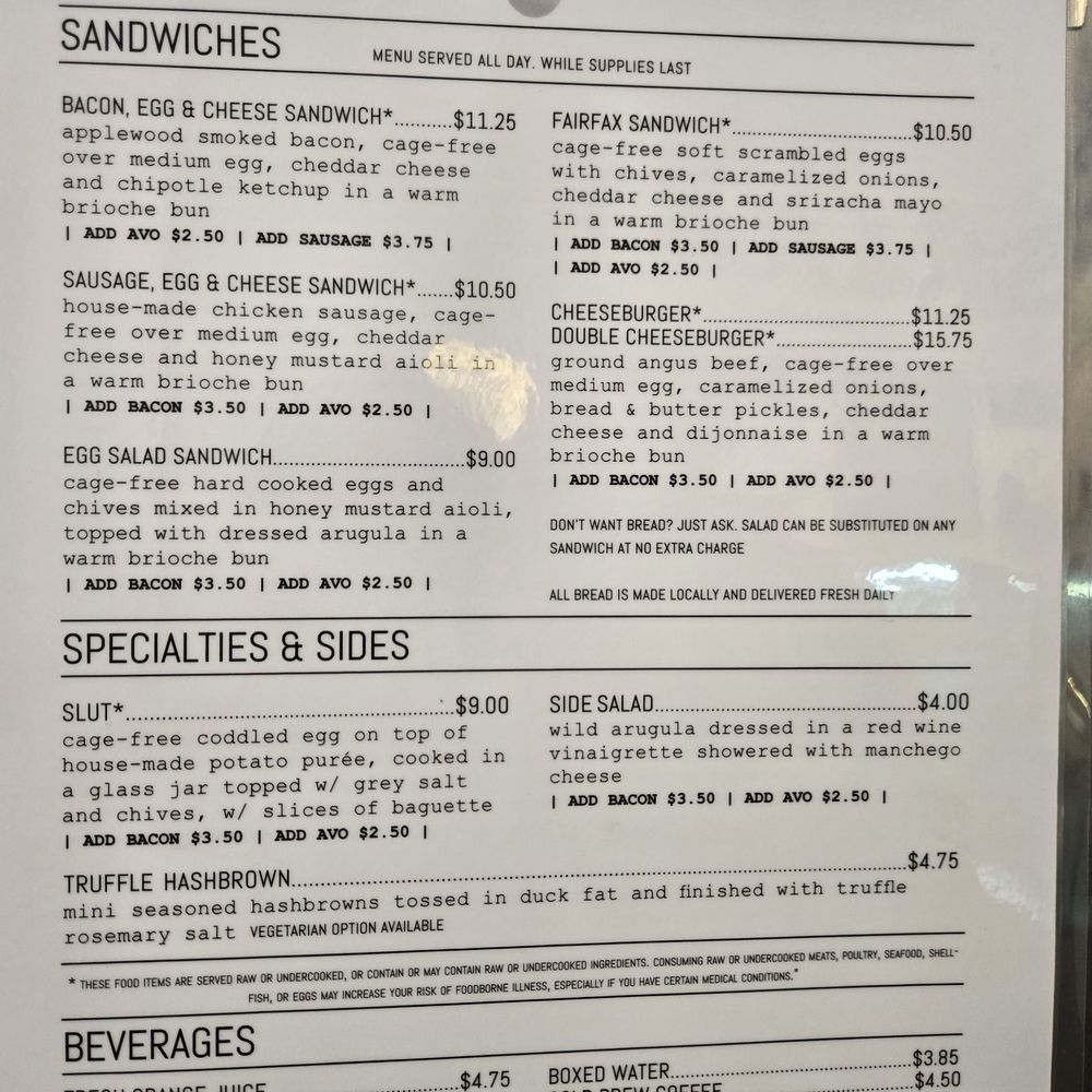 Eggslut - The menu - Breakfast & Brunch Near Me - Los Angeles, California Eggslut - The menu - Breakfast & Brunch Near Me - Los Angeles, California