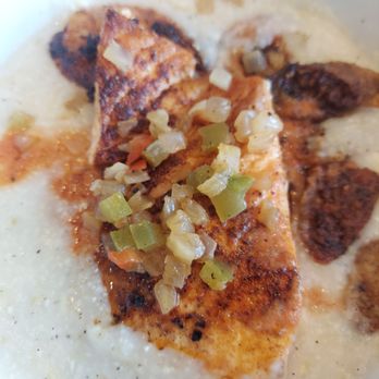 Two Eggs! - McDonough - Salmon and grits with chicken sausage! - Breakfast & Brunch Near Me - Hampton, Georgia